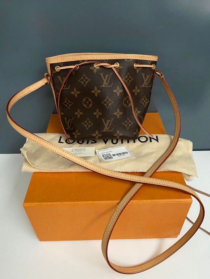 Tas Louis Vuitton LV Nano Noe Monogram Sling Bag Serut Kecil