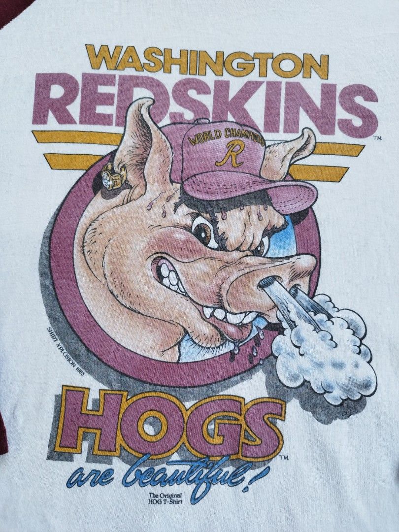 VINTAGE 80's WASHINGTON REDSKINS HOGS AMERICAN FOOTBALL TEAM NFL 3Q T-SHIRT,  Men's Fashion, Tops & Sets, Tshirts & Polo Shirts on Carousell