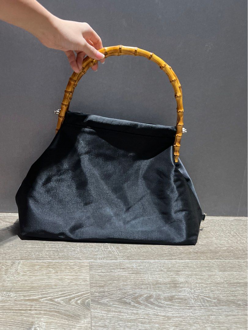 VINTAGE SAZABY BAMBOO NYLON HAND BAG, Luxury, Bags & Wallets on Carousell
