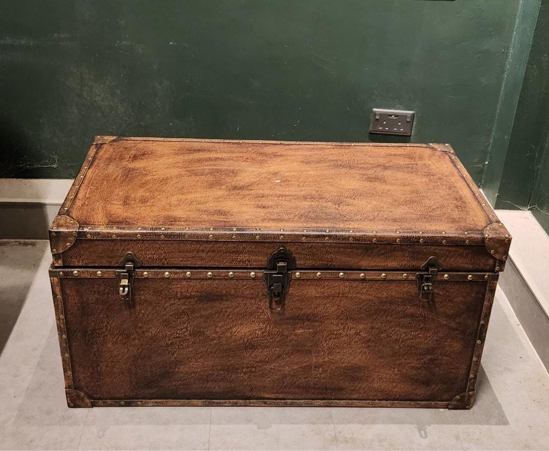 Vintage Wooden Chest Coffee Table with storage, Everything Else on
