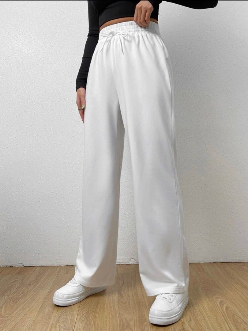 White sweatpants, Women's Fashion, Bottoms, Jeans & Leggings on Carousell