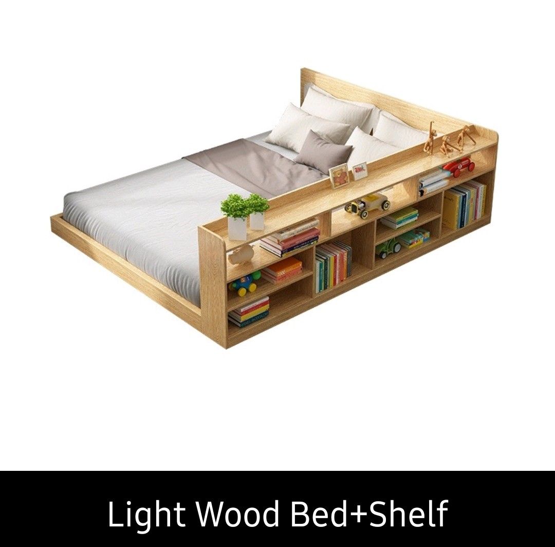 WM PO 50 days Waterproof HDF Wood Tatami Style Bed Frame And Come With Storage Shelf 4 colors bed frame single RM900 queen RM1 000 king RM1 100