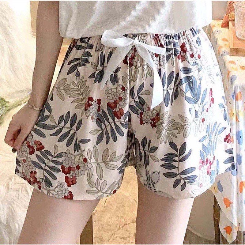 Women Summer High Waist Plus Size Floral Wide Leg Shorts Loose Casual Short  Pants