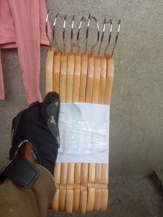 WOODEN HANGER - To Nova QC (Category: Laundry Baskets) located in Quezon City. Submitted by uno_store (Listing ID 1225830622, Image 1). Description: !! PANG NEGOSYO SULIT ITEMS !! !! WOODEN HANGER !! Matibay Tumatagal Pang negosyo Items Boutique Dress Shop Tailoring On line Business 10 pcs wooden hanger sold sold bound to Nova QC thank you po sir Earl till your next order po also available regular hanger black - 865/bundle 144 pcs elastic hanger 