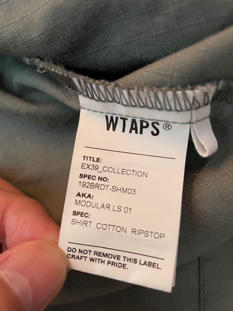 WTAPS 19AW modular shirt ls 01 cotton ripstop size s Grey, 男裝