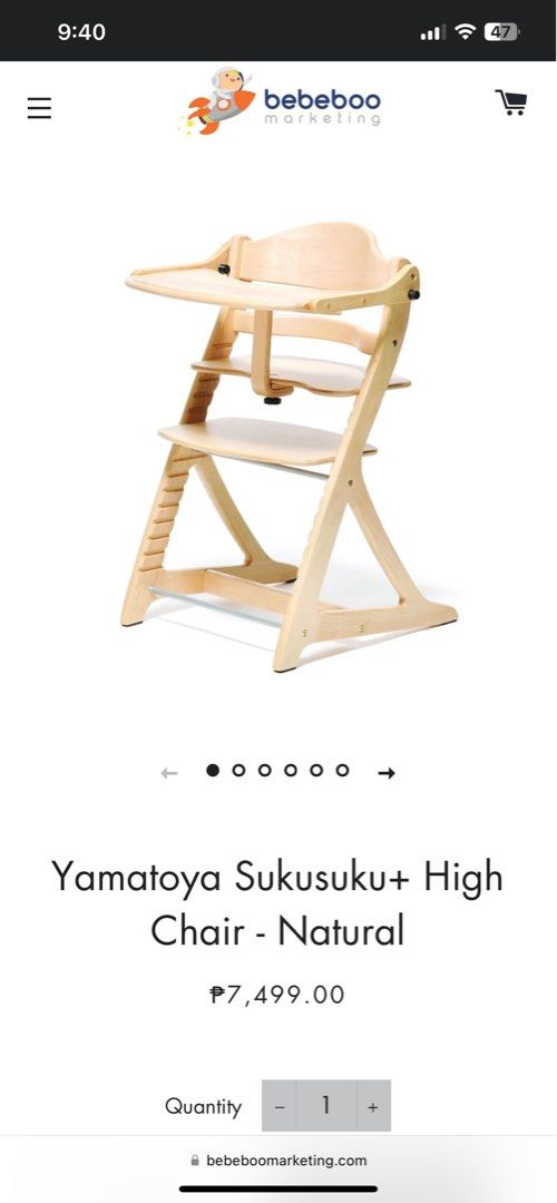 Yamatoya Sukusuku+ High Chair Natural, Babies & Kids, Baby Nursery