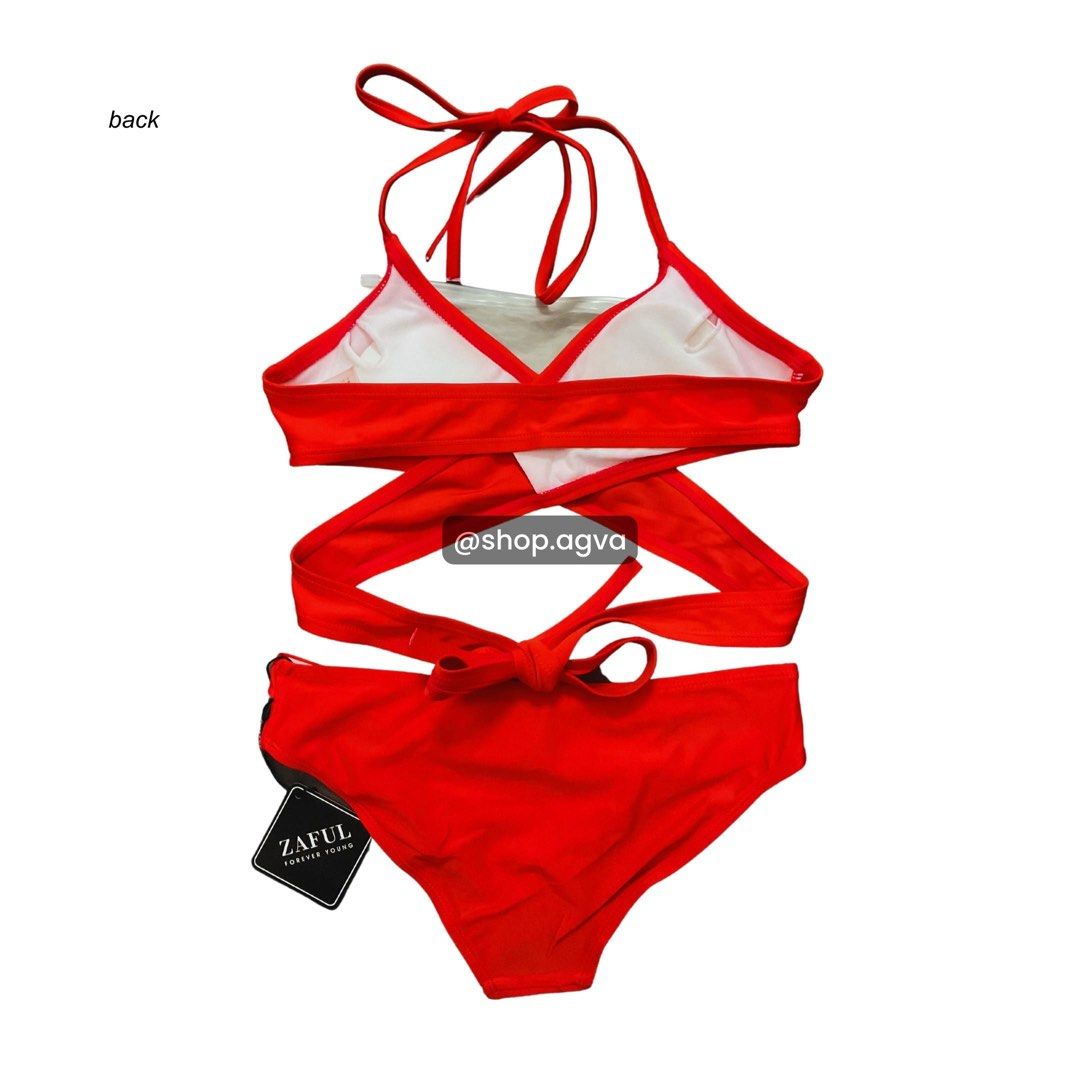 Zaful Red Wrap-around Two-piece Bikini, Women's Fashion, Swimwear