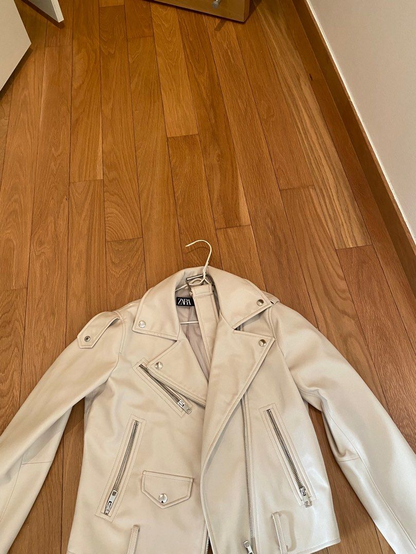 White leather jacket zara store