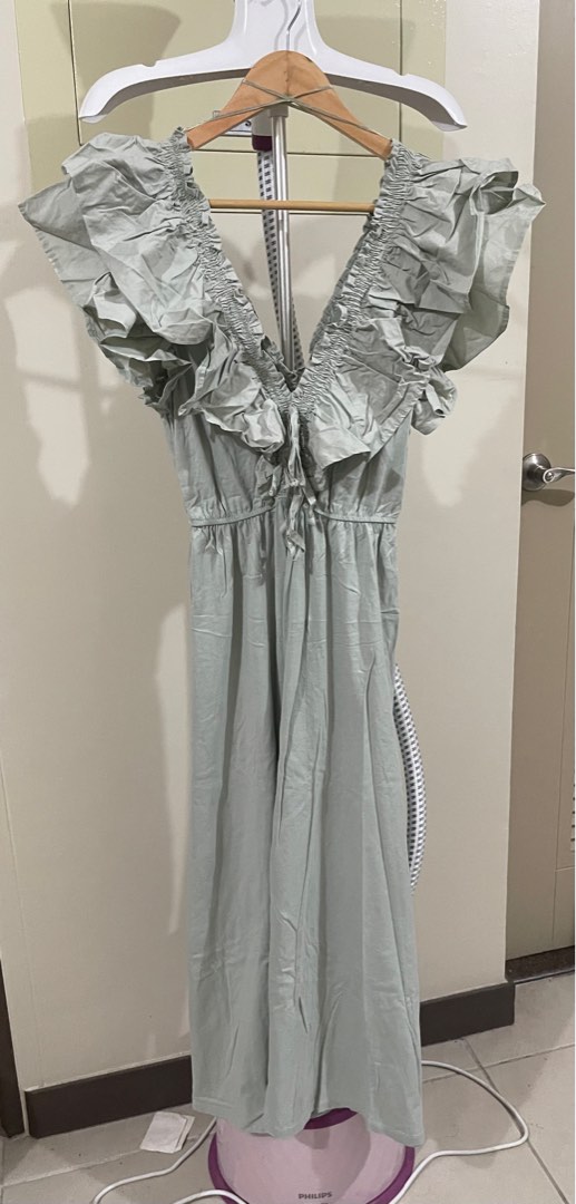 Zara Sage Green Dress on Carousell