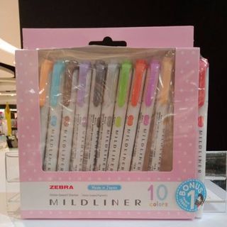 Zebra Mildliner 10 pcs free 1