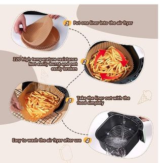 50Pc Air Fryer Disposable Paper Liner Oil-proof Non-Stick Baking Roasting  Sheets