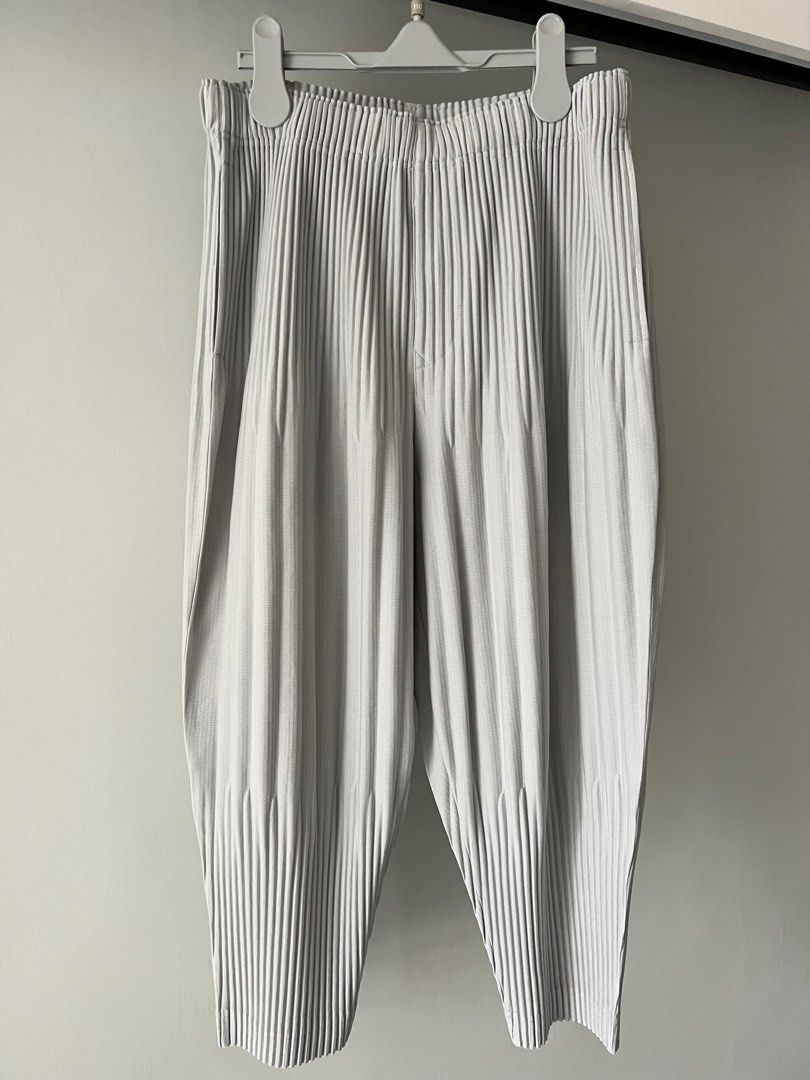 全新23SS Homme Plisse Issey Miyake Basic Pants Size2 Light Grey