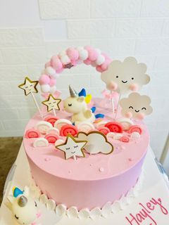 8 inch Unicorn pink birthday cake