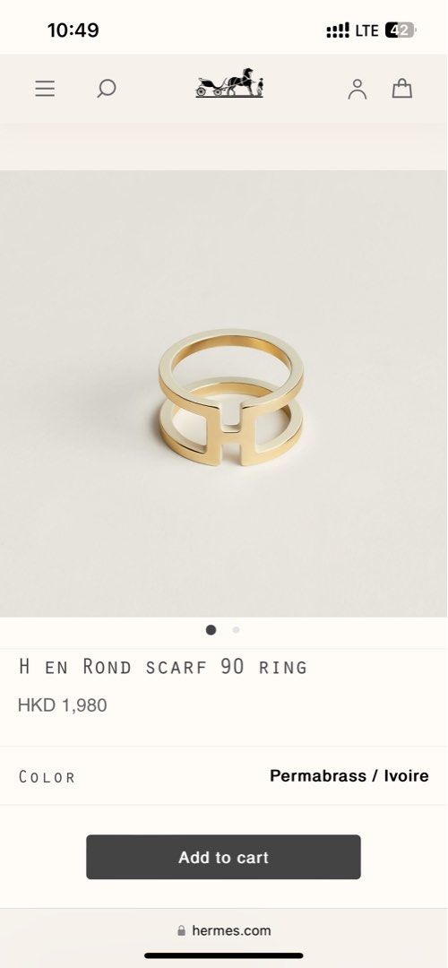 H en Rond scarf 90 ring
