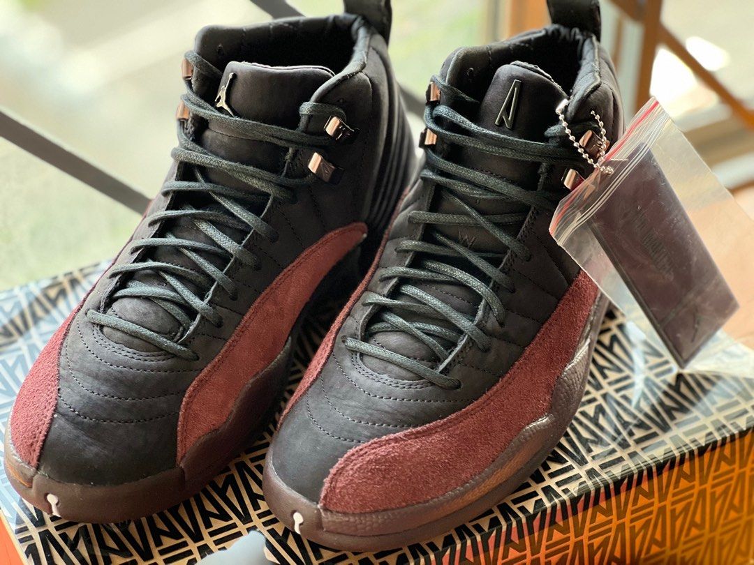A Ma Maniere x Air Jordan 12 Retro SP Black and Burgundy Crush W