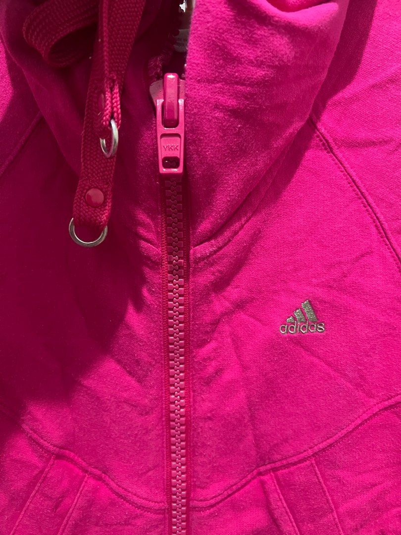 ADIDAS FUCHSIA HOODIE (Category: Coats, Jackets and Outerwear) located in Tacurong. Submitted by burbee05 (Listing ID 1226074026, Image 2). Description: 9/10 cotton width17" stretch fits small so pretty in actual adidas x converse x nike x .
