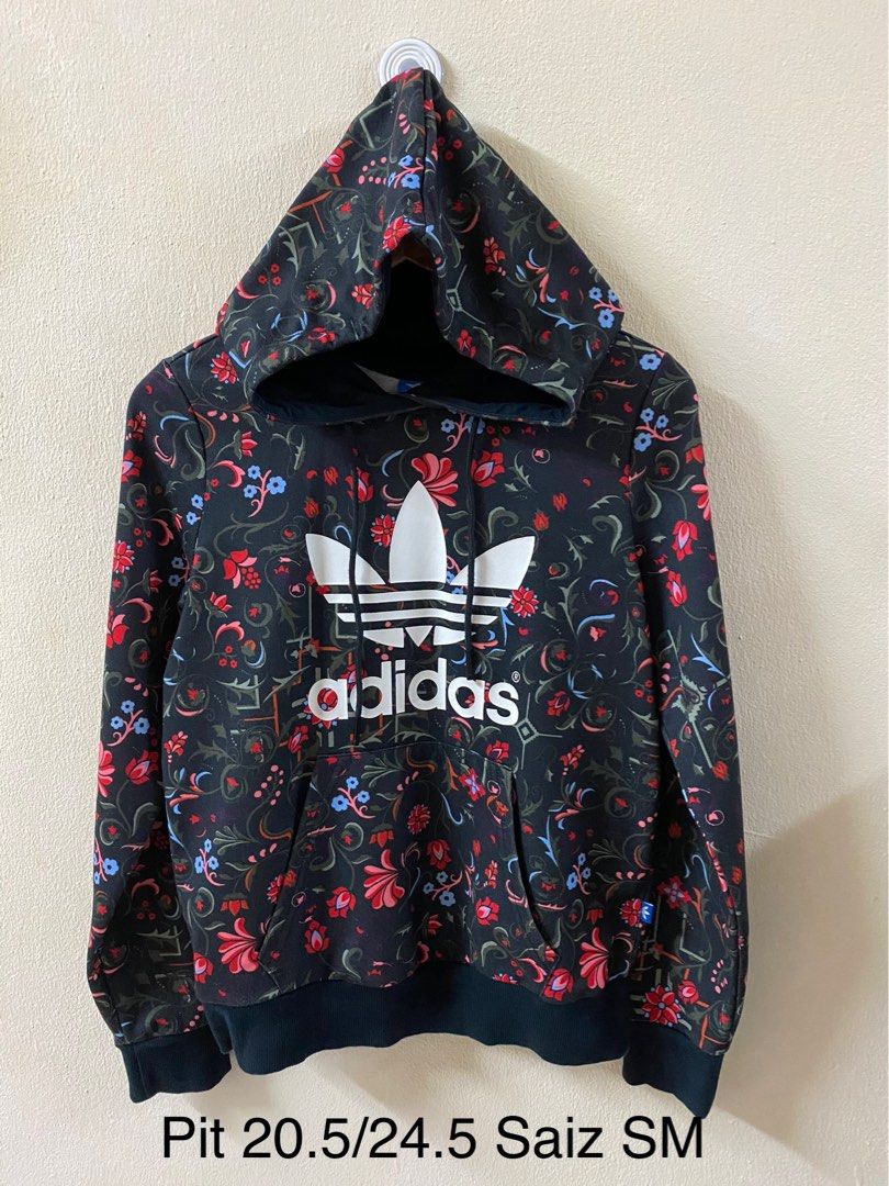 ADIDAS HOODIE FULL ZIPPER FLOWER FULL PRINT Women s Fashion
