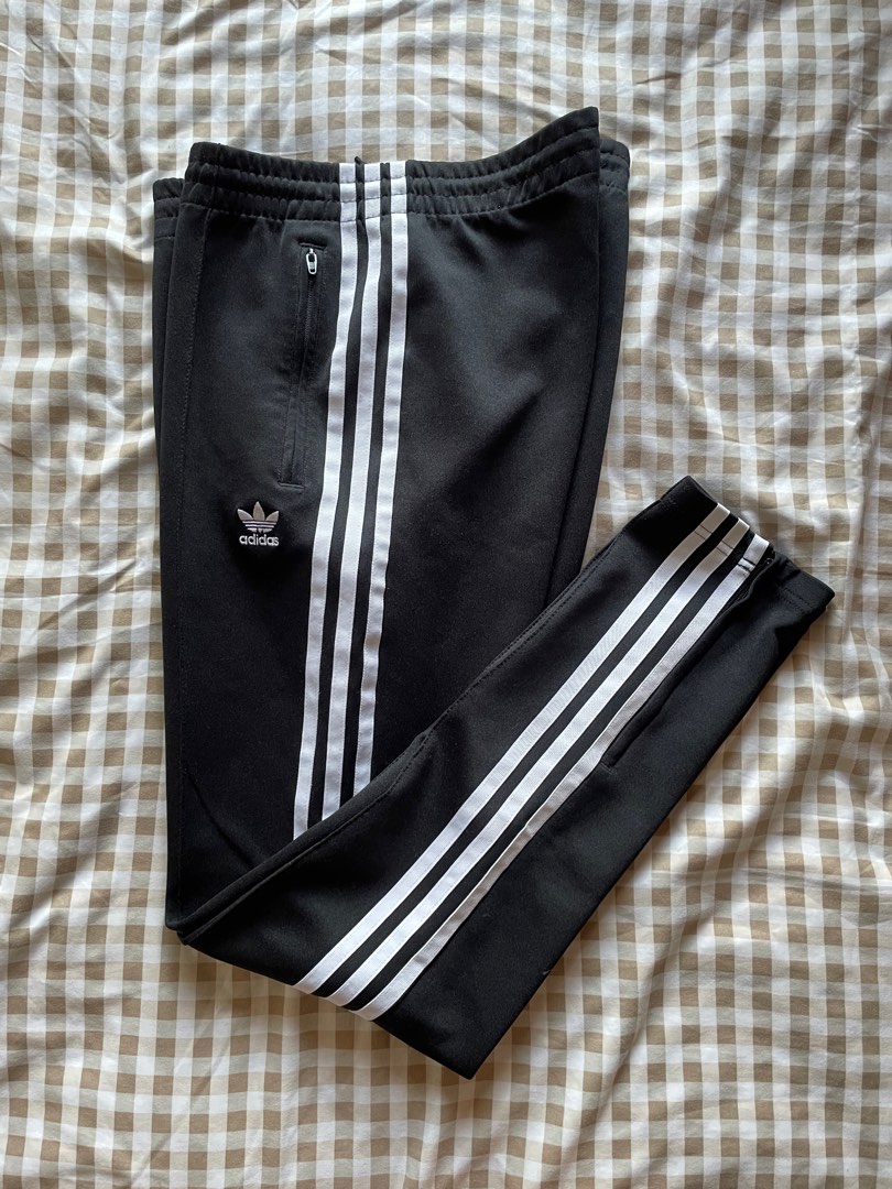 Adidas Trefoil Track Pants (Black/White) on Carousell