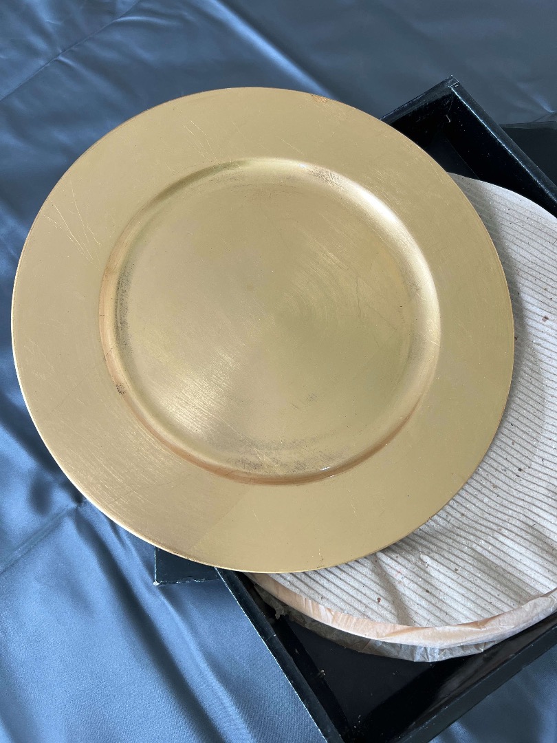 Antique Gold Charger (under) Plate Platter sets for table setting under