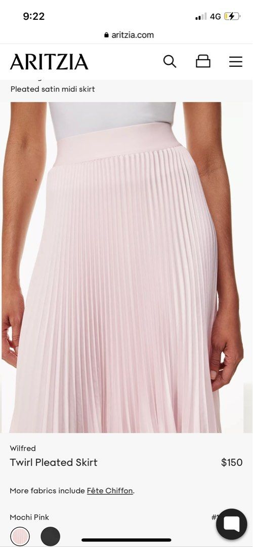 Aritzia pink outlet pleated skirt