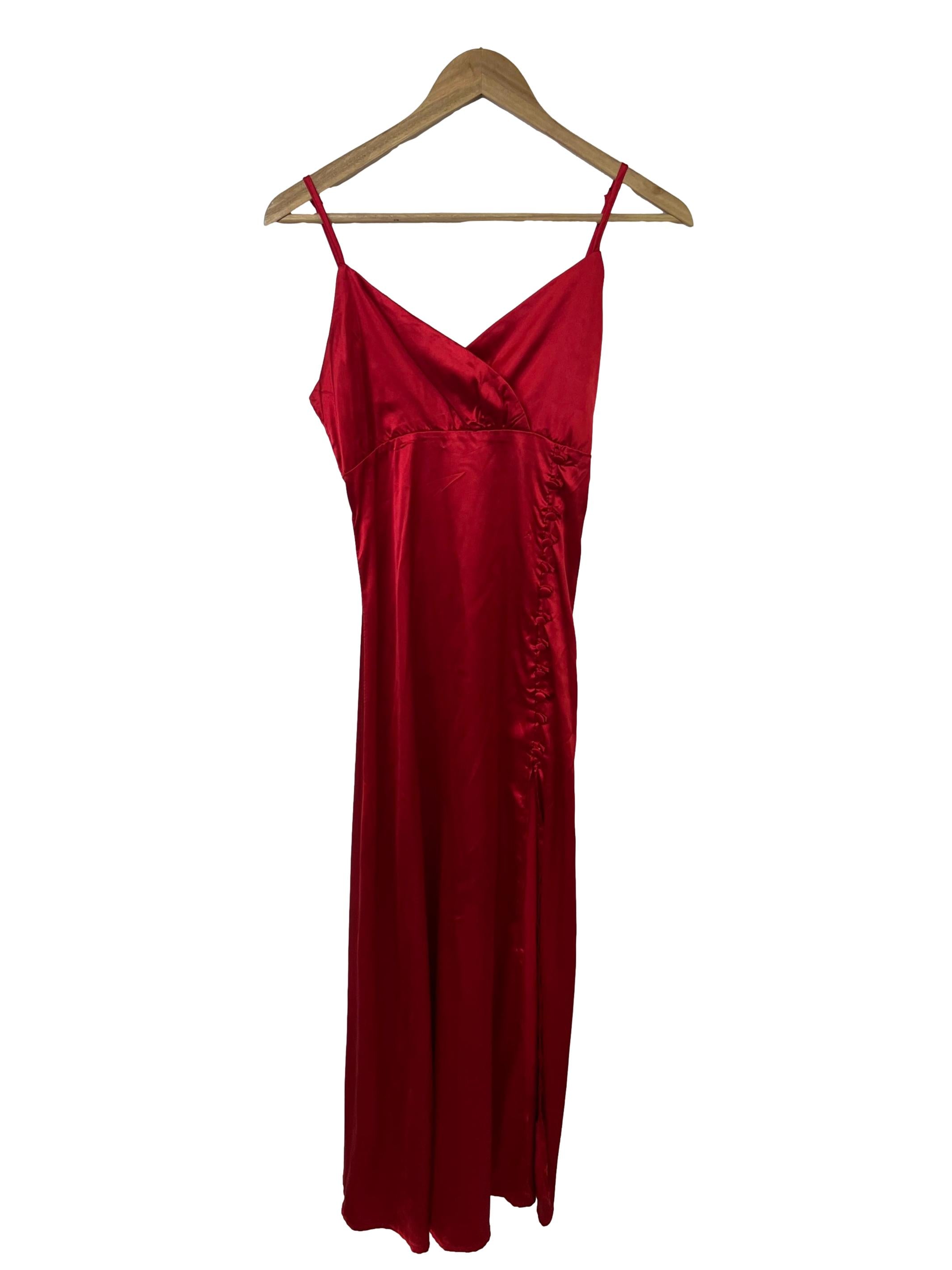 Assorted Brands Apple Red Satin Dress, Women's Fashion, Dresses & Sets ...