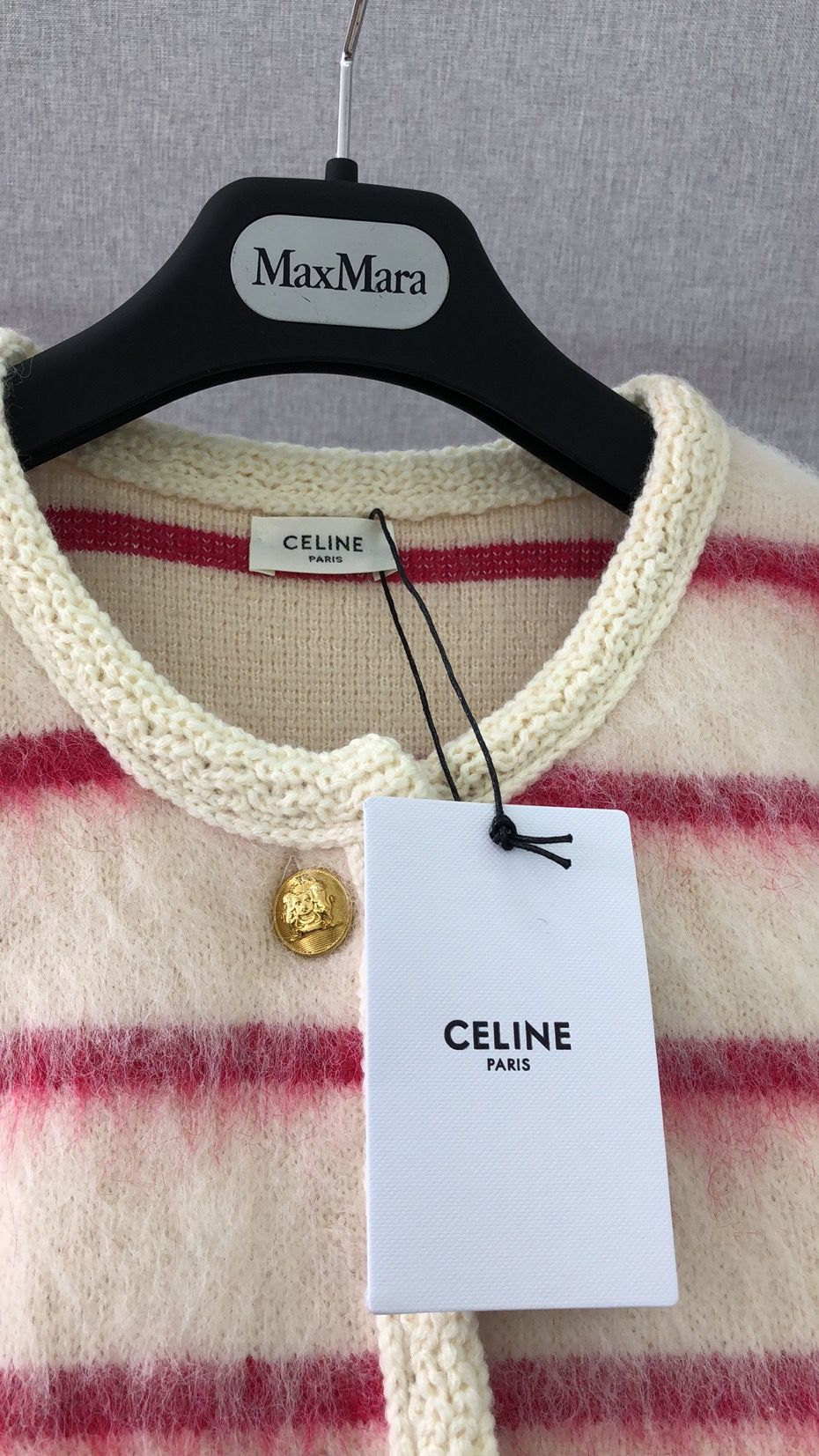 Celine graphic clearance print wool coat