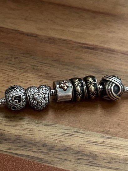 AUTHENTIC Pandora Bracelet Charms Assorted Pave 925 Silver 14k Gold Clips and Spacer
