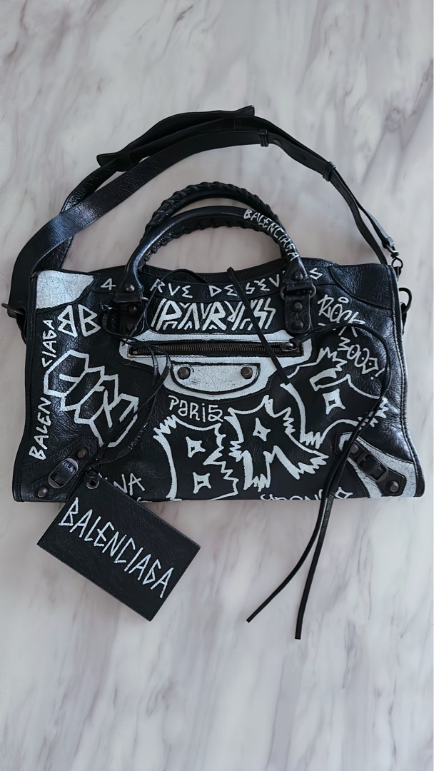 Balenciaga Classic City Mini Graffiti Satchel Bag