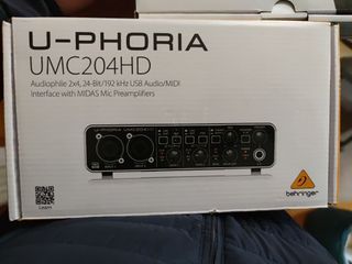 Behringer UMC204HD U-Phoria USB Audio/MIDI Interface with MIDAS Microphone Preamplifiers