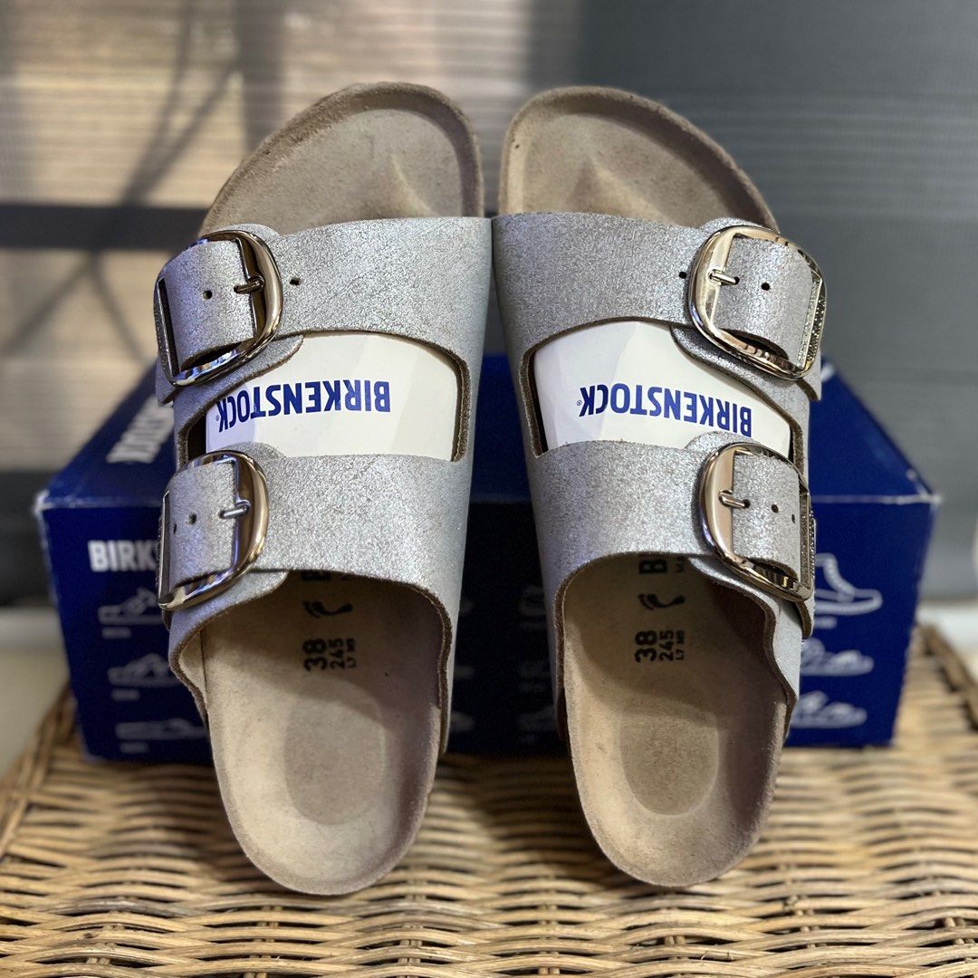 Women s arizona big sales buckle washed metallic sandals