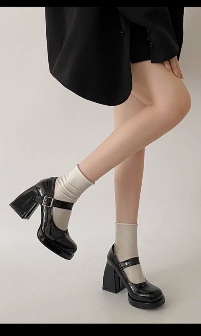 Black Mary Janes Women s Fashion Footwear Heels on Carousell