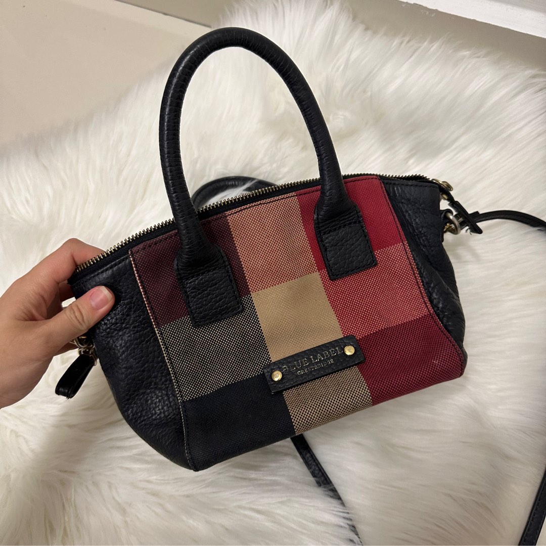 Blue label crestbridge) Crest Bridge Check Canvas Mini Tote, Luxury ...