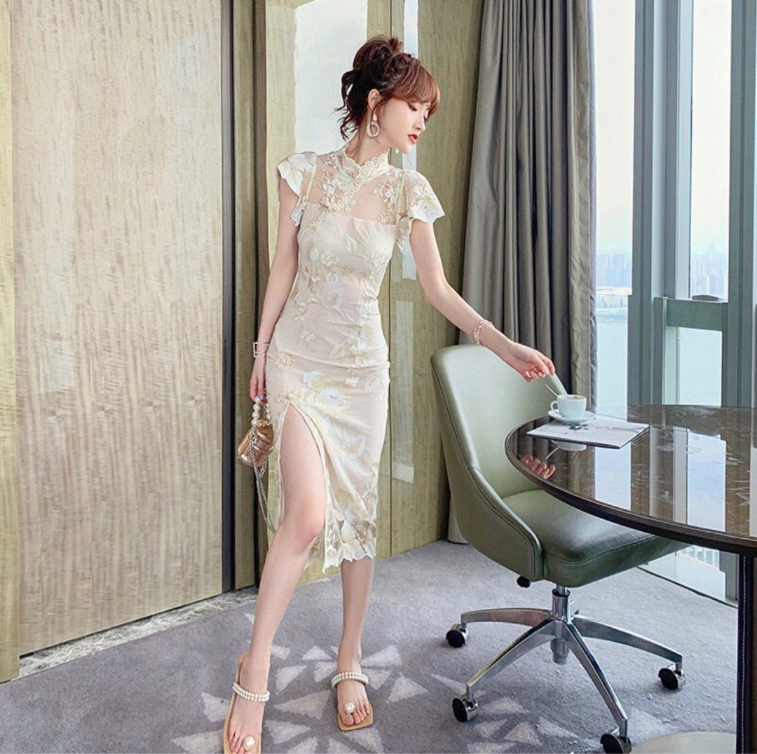 BNIP Lace Tulle Premium Modern Contemporary Modified Cheongsam