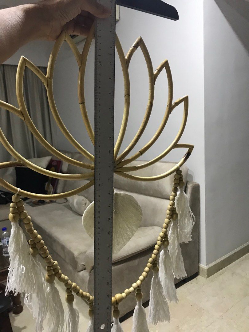 Boho lotus cane wall hanging, Furniture & Home Living, Home Decor, Wall