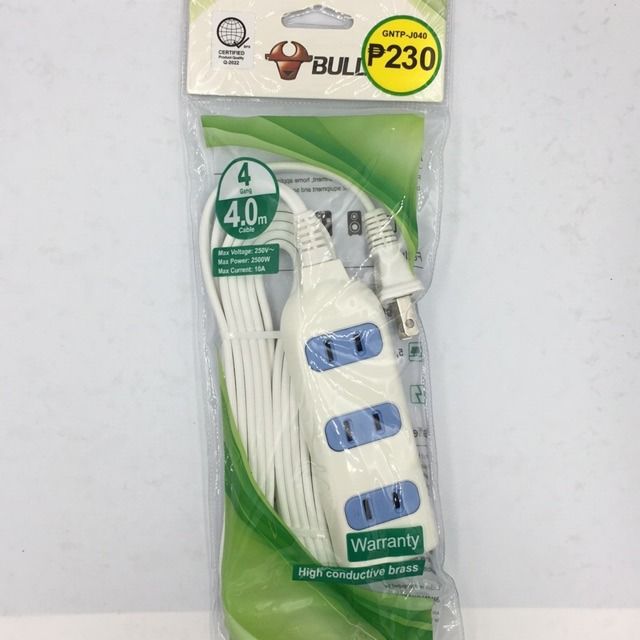 BULL EXTENSION CORD J040 4GANG 4 METERS, TV & Home Appliances