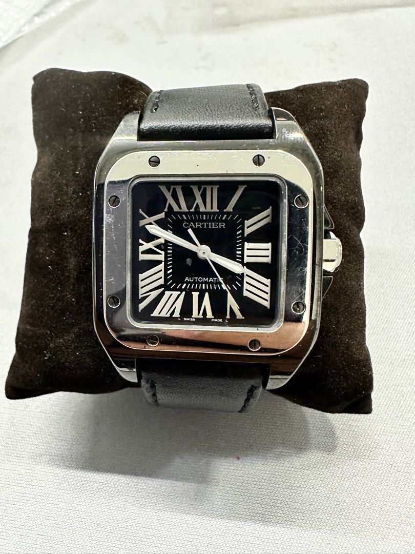 Cartier Santos 100 midsize steel black pvd automatic