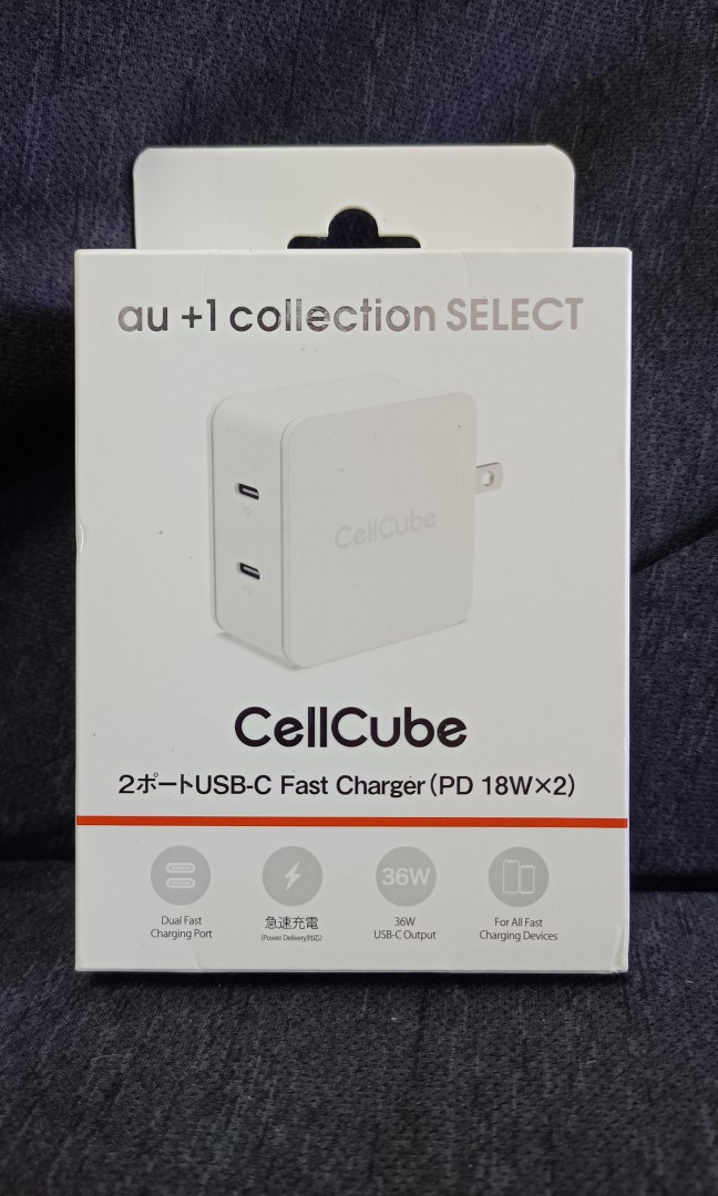 日本 CellCube 雙Type -C 快速充電器 (PD 18W x 2)