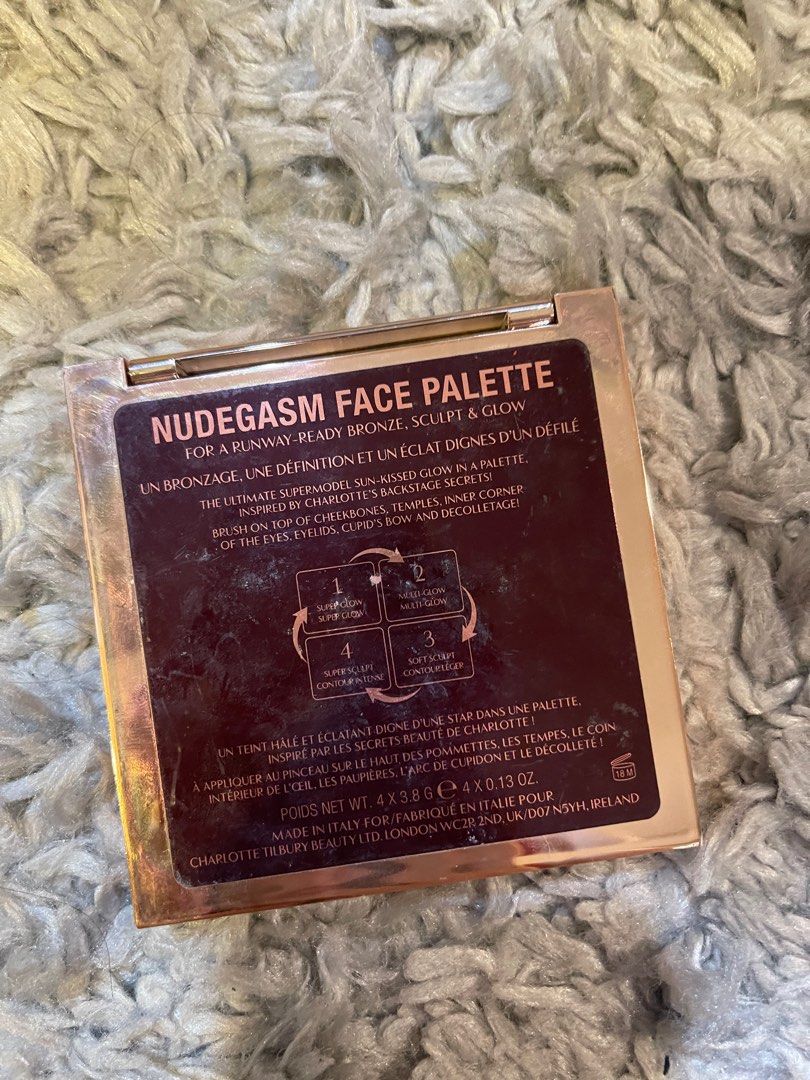 Charlotte Tilbury Nudegasm Face Palette (Category: Makeup) located in Quezon City. Submitted by shopkoi (Listing ID 1225946598, Image 2). Description: Used a few times.
