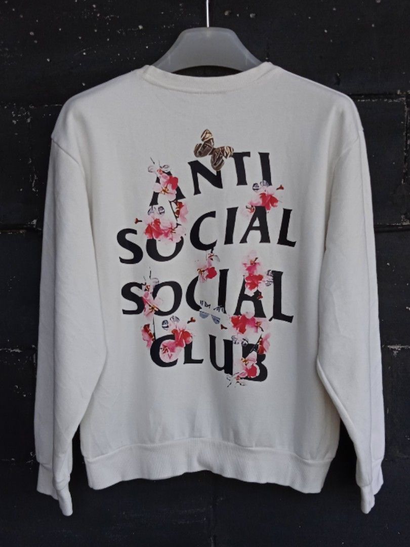 Crewneck ASSC KKOCH White Fesyen Pria Pakaian Baju Luaran di