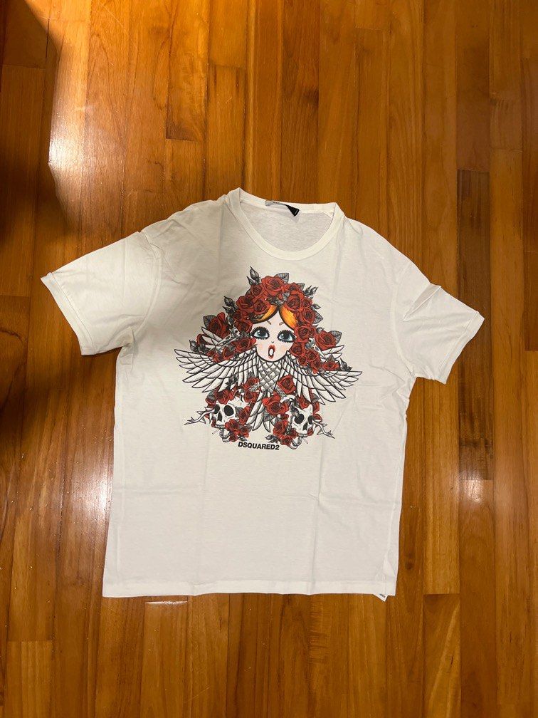 Dsquared2 t shirt men s rose tee skull Men s Fashion Tops Sets