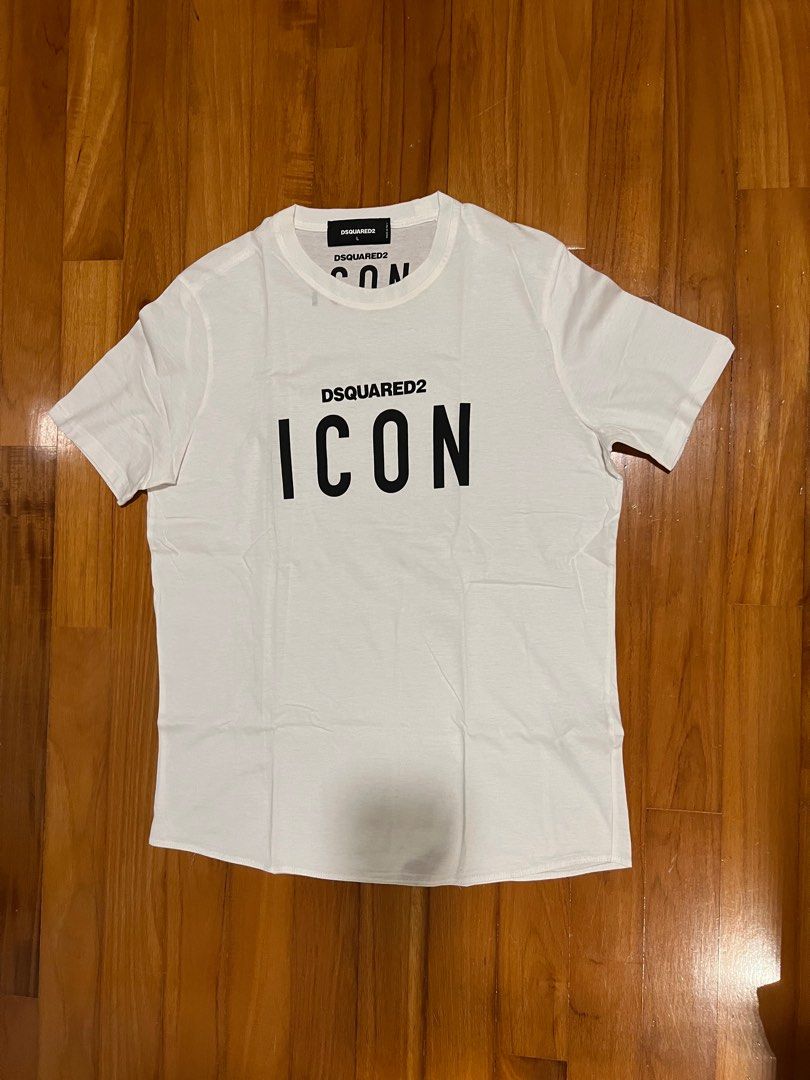 DSquared2 T Shirt with ICON Logo in White Men s Fashion Tops