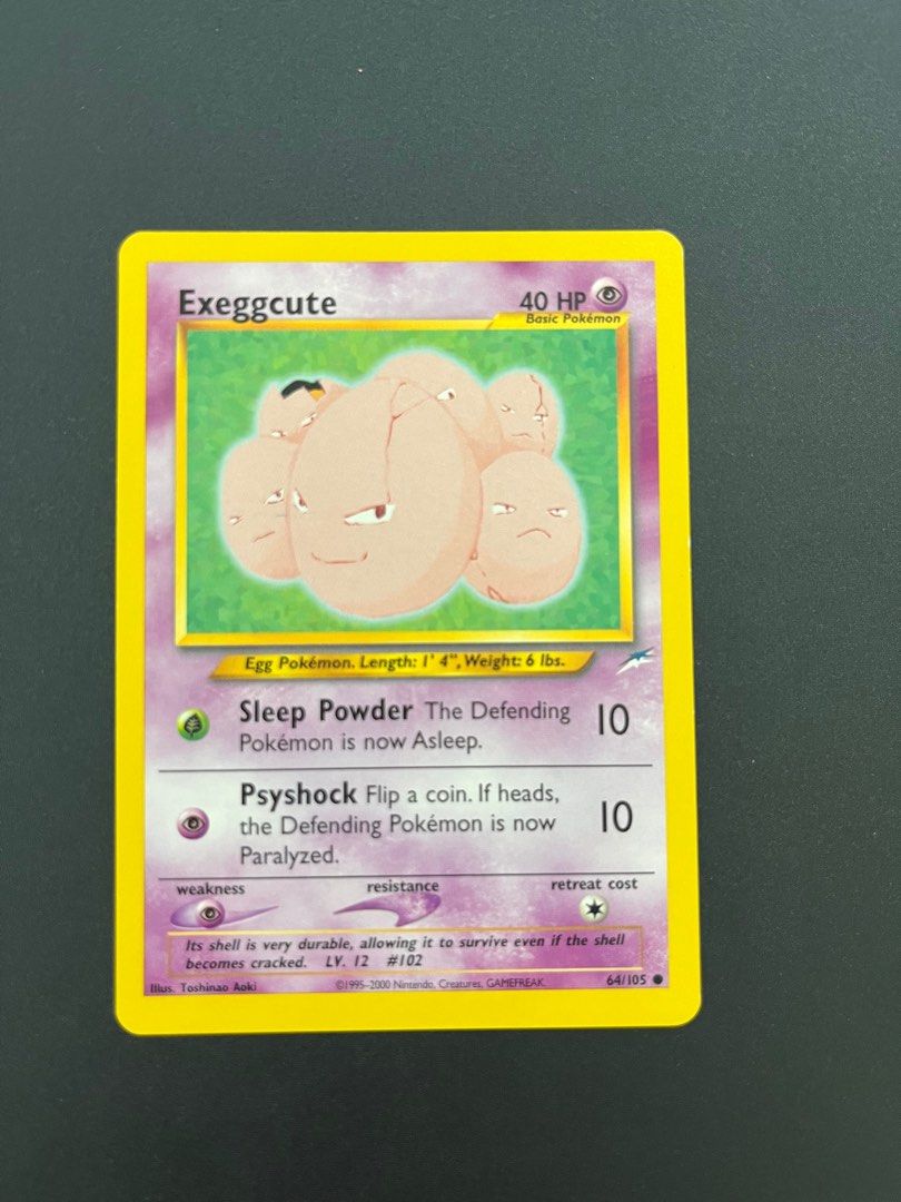 1995 exeggcute pokemon card (Non-Holo) 1st Edition #64, Toys & Collectibles, Trading Cards, Raw Singles on Carousell [GG] Leech Seed (20) Unless all damage from this attack is prevented Exeggcute (PROMO-A #60/92, Promo) |