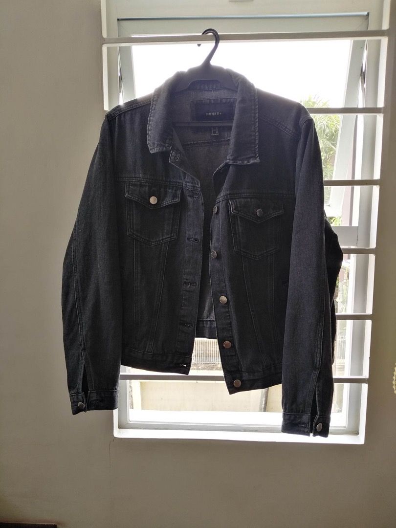 Black denim deals jacket size 20