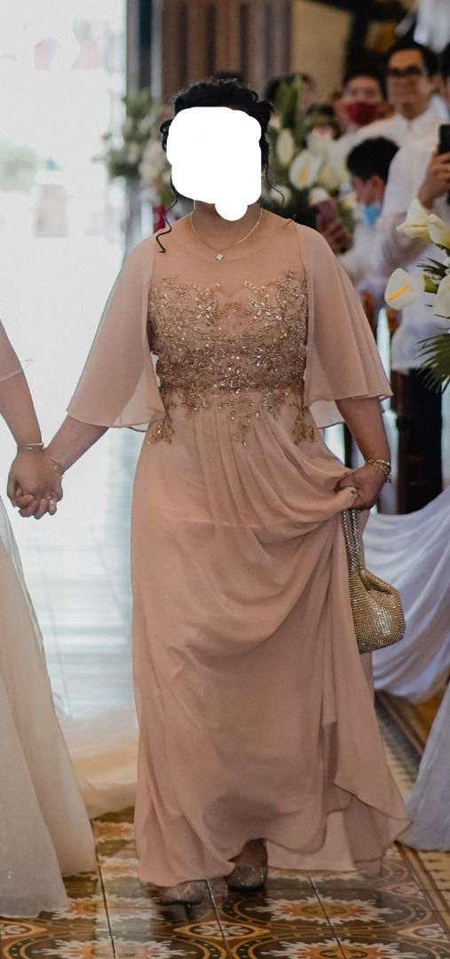 Champagne color gown for ninang cheap