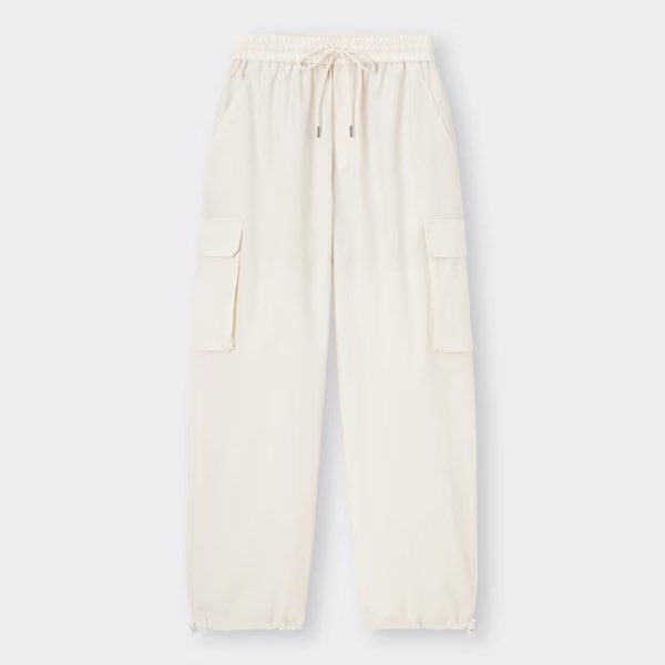 GU High Waisted Cargo Pants in Cream, Women's Fashion, Bottoms, Other