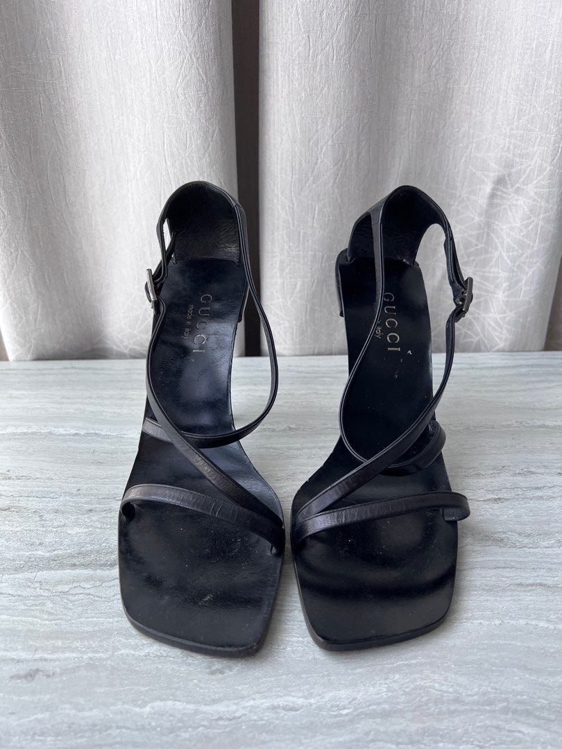 Gucci black strappy on sale heels