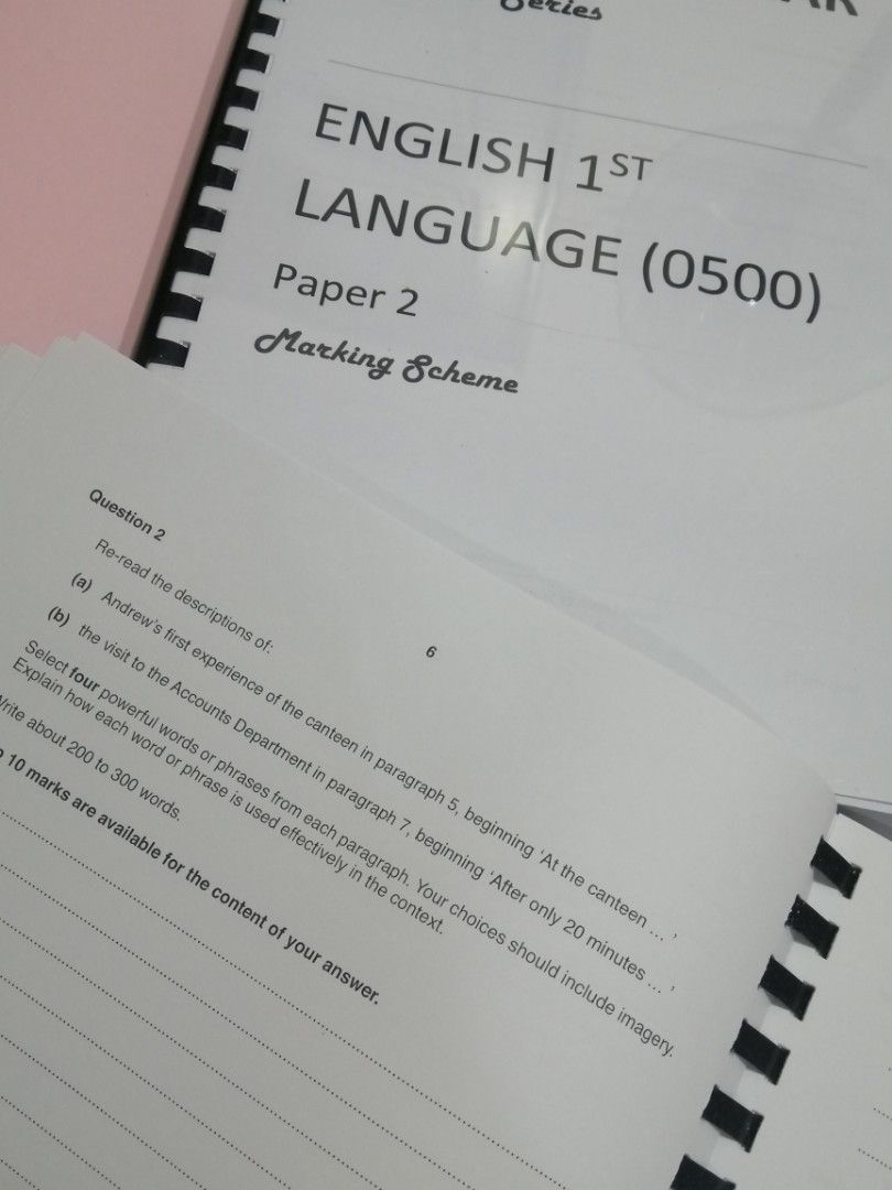 IGCSE / O LEVELS ENGLISH FIRST LANGUAGE PAPER 2 PAST YEARS + MARKING