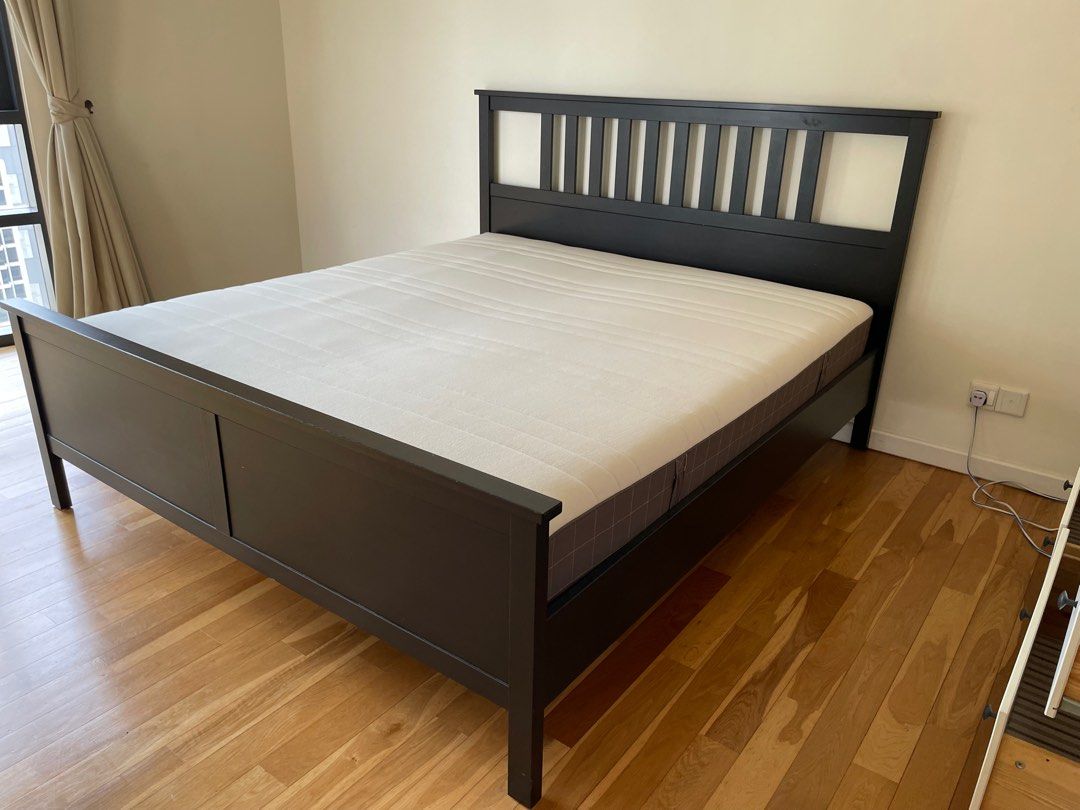 Ikea bed frame and mattress king, Furniture & Home Living, Furniture