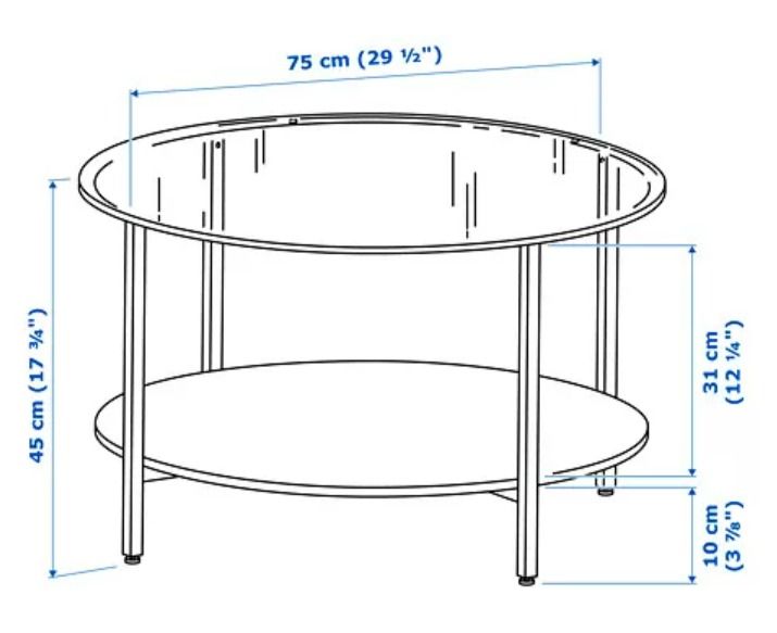 Ikea Round Coffee Table Vittsjo, 傢俬＆家居, 傢俬, 桌子 Carousell