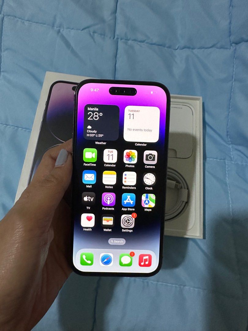 iphone 14 pro 128gb dual sim 2ndhand (Category: iPhone 14 Series) located in Cainta. Submitted by vine_gadget_shop (Listing ID 1226072956, Image 2). Description: iphone 14 pro 128gb dual sim 2ndhand complte package under warranty until septmber 2023 pick up store greenhills shopping center we accept trade in we accept credit cars installment we do cod and door to door we ship nationwide for fast transaction call 09277368323 look for vine.
